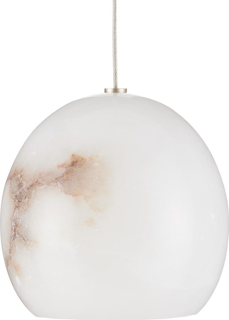 Currey Lazio 1-Light Pendant Alabaster Shade Adjustable Dimmable (1 of 4)