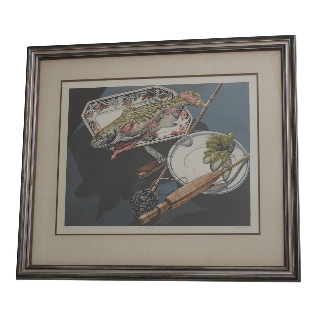 Jack Beal Trout Lithograph Framed Signed Numbered 89 of 102 (1 of 10)