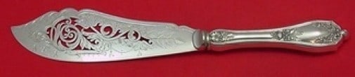 SSMC-Saart Blossom Sterling Silver Fish Server with Plated Blade: SSMC-Saart Blossom Sterling Silver Fish Server with Plated Blade This exquisite fish server from the Blossom pattern by SSMC-Saart is crafted from sterling silver with a hollow handle and features a b