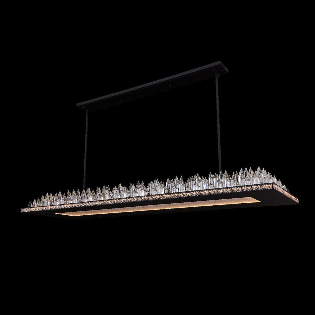 Orizzonte 60 Kalco Italian Crystal Island Light Dimmable LED: Orizzonte 60 Kalco Italian Crystal Island Light Dimmable LED Introducing the Orizzonte 60, a stunning Italian crystal fixture that adds elegance to any space. This island light features a captivating 