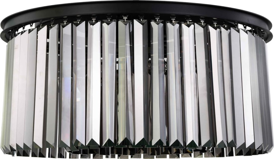 Elegant Lighting Sydney Matte Black Flush-Mount Ceiling Light with 8 Bulbs (1 of 1)