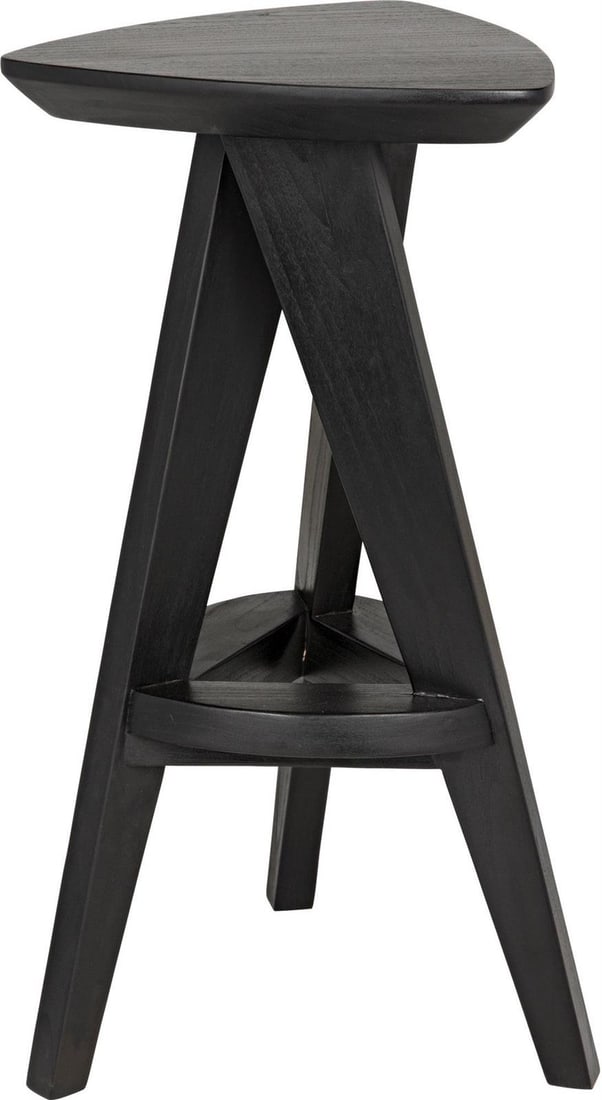 Noir Twist Charcoal Black Contemporary Counter Stool (1 of 6)