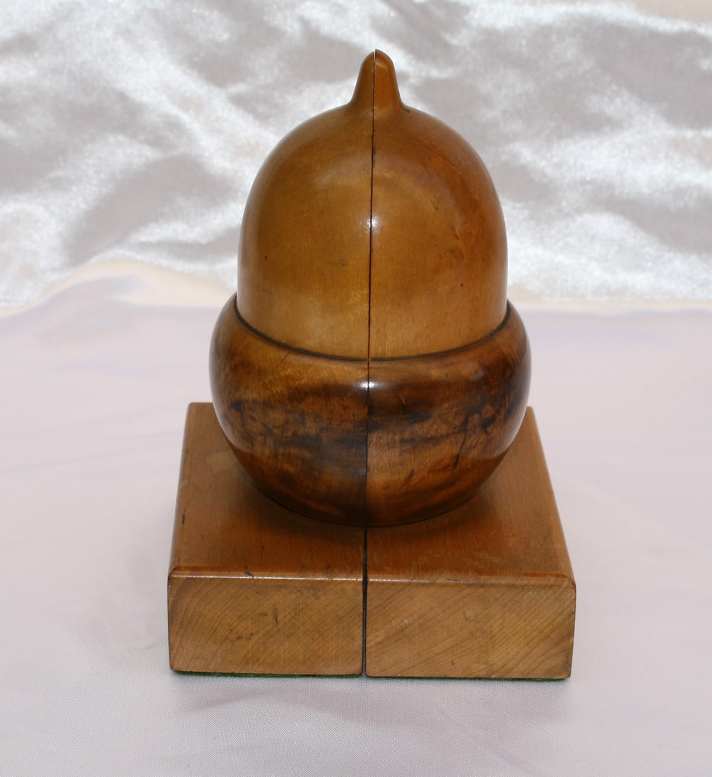 Antique 1900 English Wooden Bookends Vintage Handmade Decor (1 of 5)