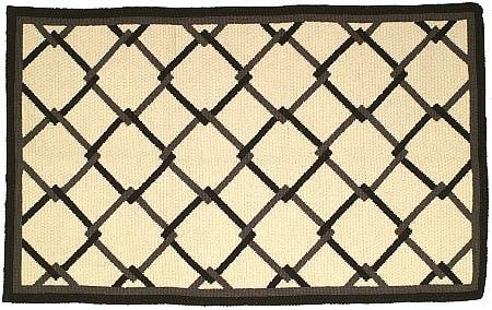 Handmade Wool Grosse Point Lattice Rug 3x5 ft Cream Leeward Collection: Handmade Wool Grosse Point Lattice Rug 3x5 ft Cream Leeward Collection This exquisite handmade wool Grosse Point rug features a beautiful cream background and a traditional lattice design, making it a