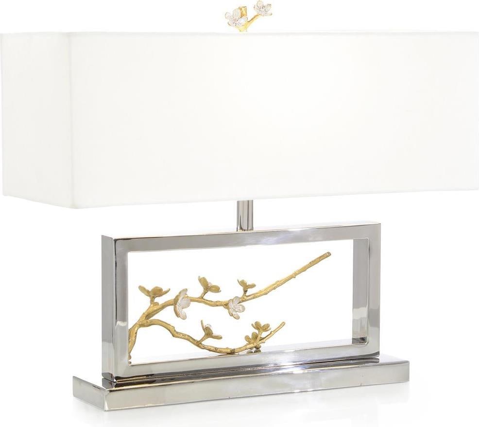 John-Richard Blanche Accent Lamp with Floral Design 17.5H: John-Richard Blanche Accent Lamp with Floral Design 17.5H Illuminate your space with the Artistic Blanche Lamp, a stunning accent piece that features intricate floral designs. This contemporary lamp s
