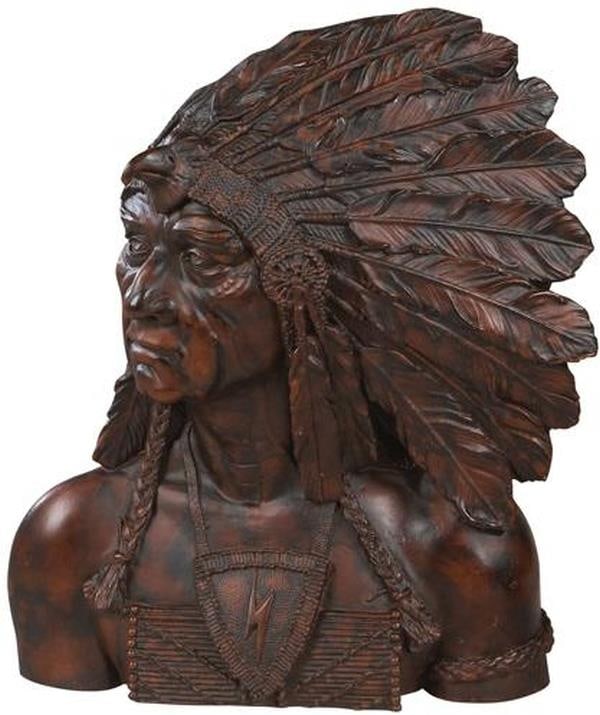 Southwestern Style Resin Chief Bust Hand-Cast American West (1 of 1)
