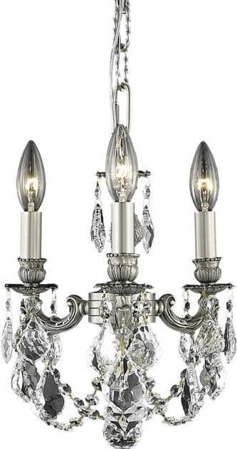 Elegant Lighting Rococo Style 3-Light Pewter Crystal Chandelier (1 of 1)
