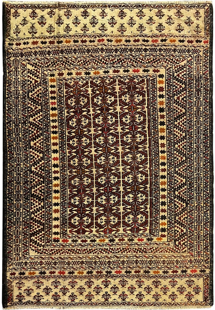 4'4 x 6' Red Baluchi Handmade Traditional Area Rug Pakistan: 4'4 x 6' Red Baluchi Handmade Traditional Area Rug Pakistan Free continental US Shipping Introduce a touch of cultural flair and timeless beauty to your living space with this captivating 4' x 6' Red 