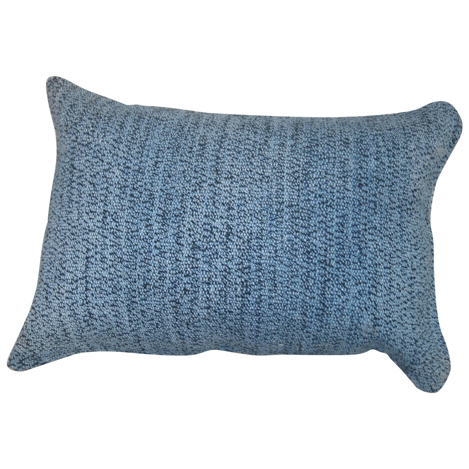 Turkish Kilim Foam Hemp Double Sided Pillow 14 x 21: Turkish Kilim Foam Hemp Double Sided Pillow 14 x 21 This double-sided pillow is crafted from a vintage Turkish Kilim, featuring a minimalist design in a sky blue hue. Made with foam and hemp materials