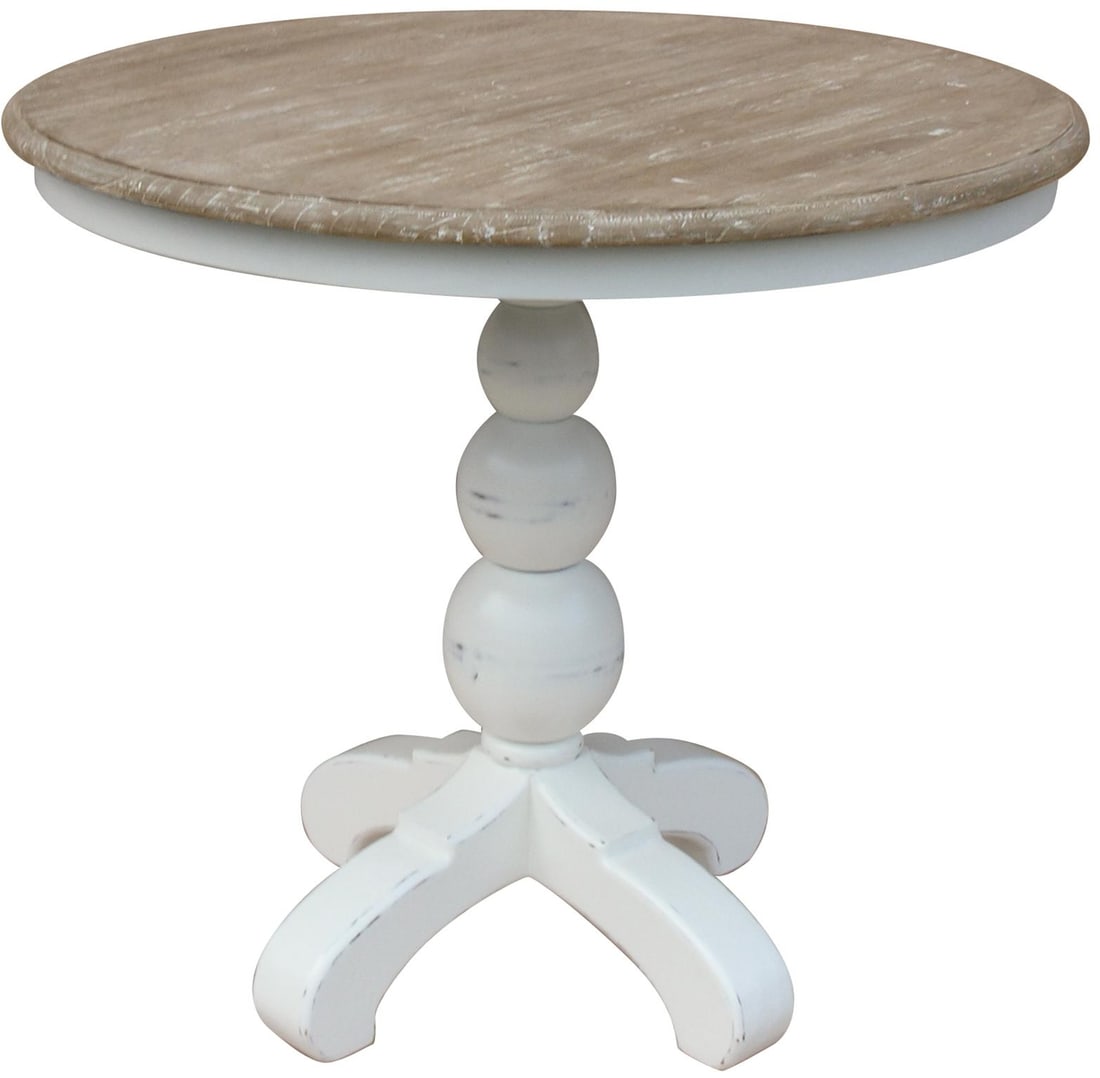Trade Winds Soho 32 Inch Hand-Carved Table in Riverwash White (1 of 2)