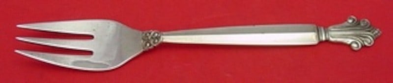 Sterling Silver 3-Tine Salad Fork 6 5/8" Acanthus Pattern (1 of 2)