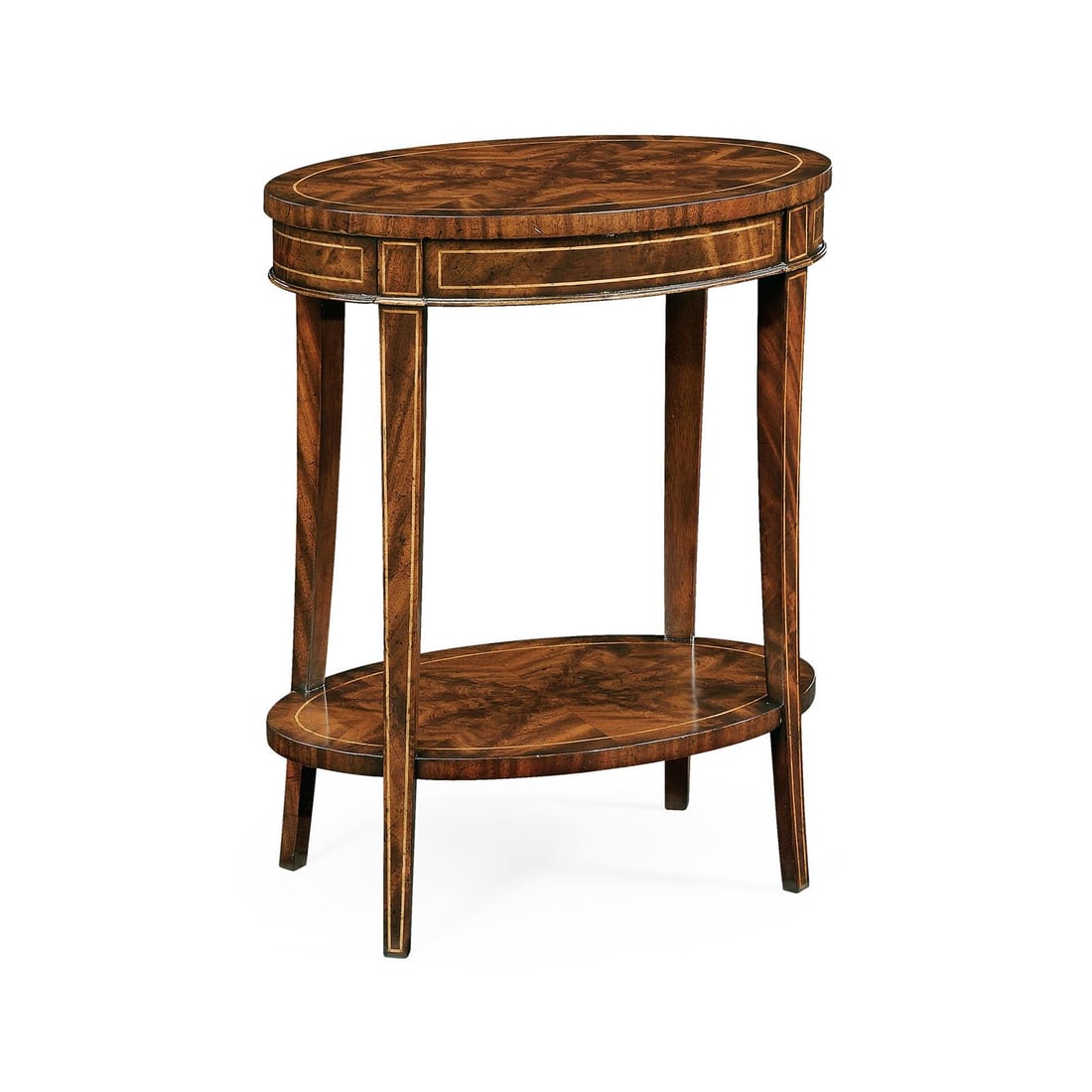 Regency Style Mahogany Oval Lamp Table by Jonathan Charles: Regency Style Mahogany Oval Lamp Table by Jonathan Charles Elevate your living space with this elegant oval lamp table crafted from mahogany. Designed in a timeless Regency style, this piece combines 