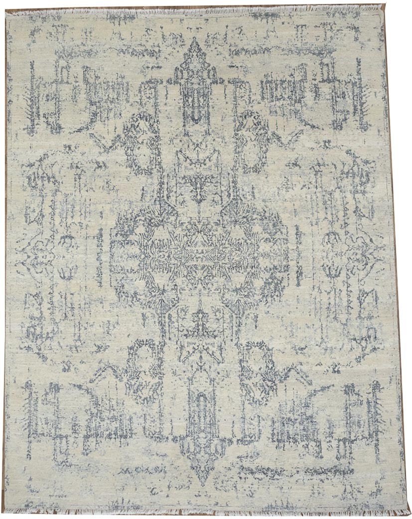 Hand-Knotted Multicolored Abstract Saree Silk Rug 8'2 x 10'0 Modern Style (1 of 15)