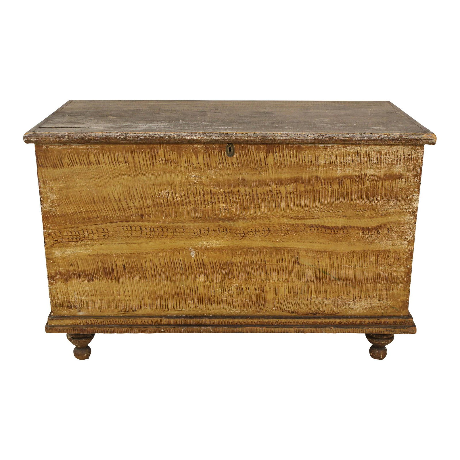 200 Year Old Antique American Painted Blanket Chest with Turned Legs (1 of 10)
