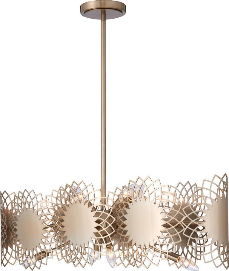 Kalco Helia 38 Inch Boho Chic Island Light Brushed Gold 8 Bulb (1 of 1)