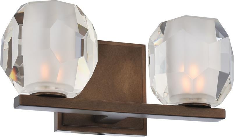 Kalco Regent 2-Light Bronze Bath Light with Glass Shades (1 of 1)