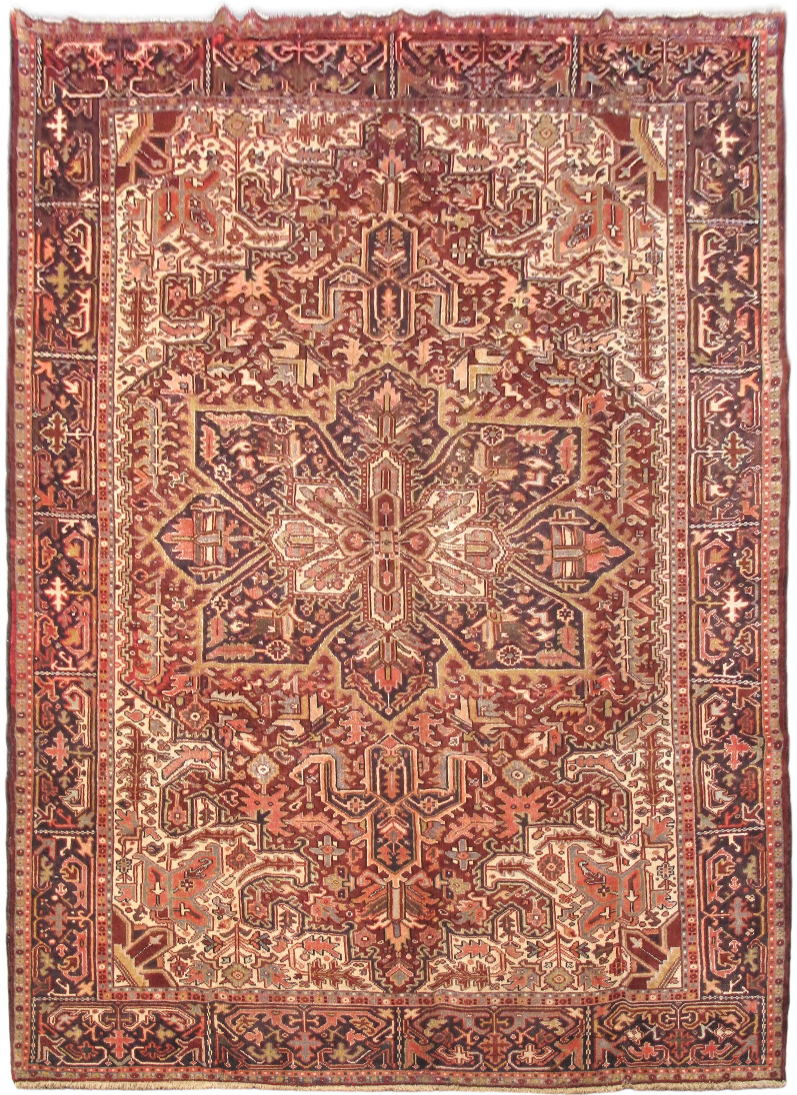 Handcrafted Persian Heriz Rug 8'6 x 11' Multicolor Silk-like Pile (1 of 6)
