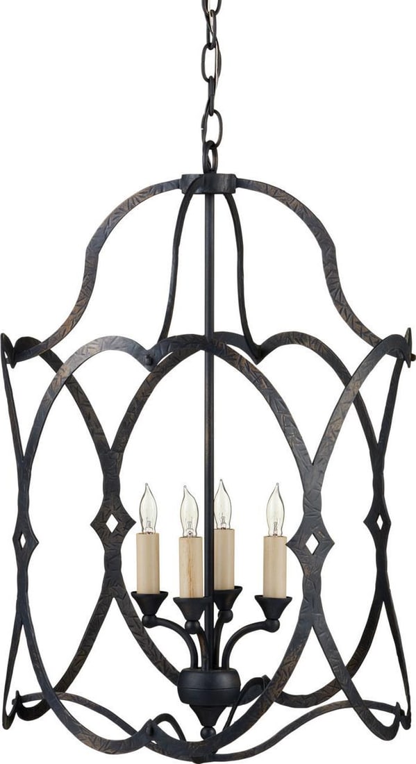 Currey Traditional Charisma Small Black Wrought Iron Lantern (1 of 5)