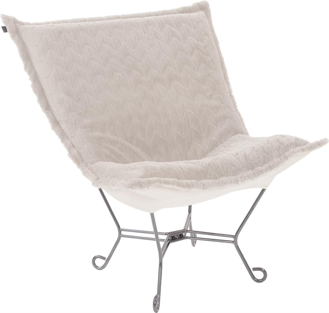 Howard Elliott Angora Faux Fur Puff Chair Contemporary Design (1 of 7)