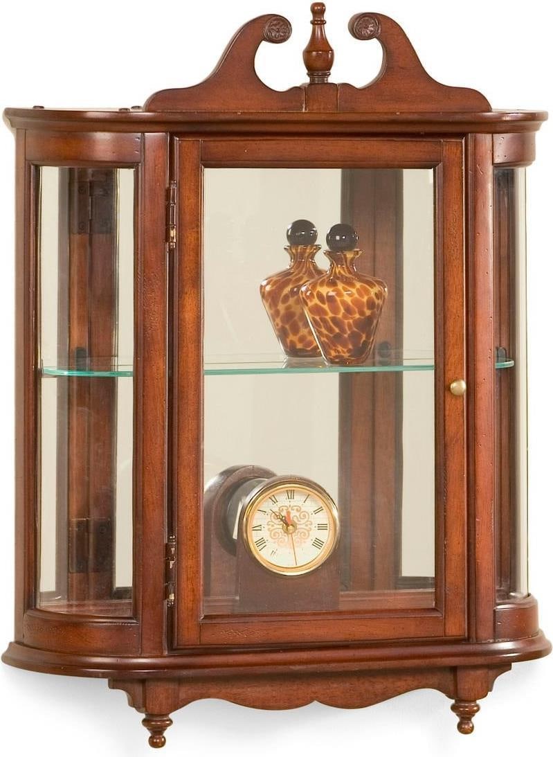 Heritage Collection Wall Display Cabinet Cherry Veneer Curved Formal Style (1 of 1)