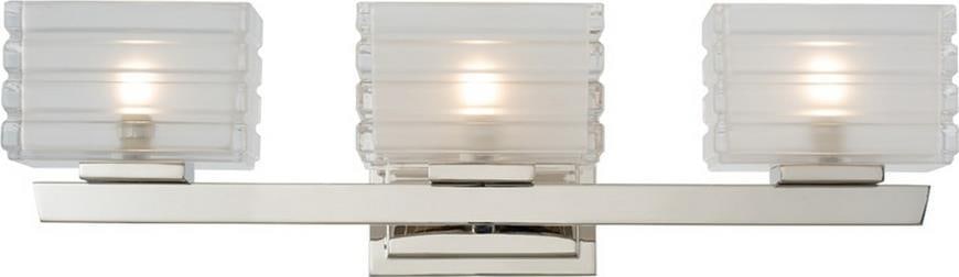 Kalco Victoria 3-Light Art Deco Bath Fixture Polished Nickel (1 of 1)