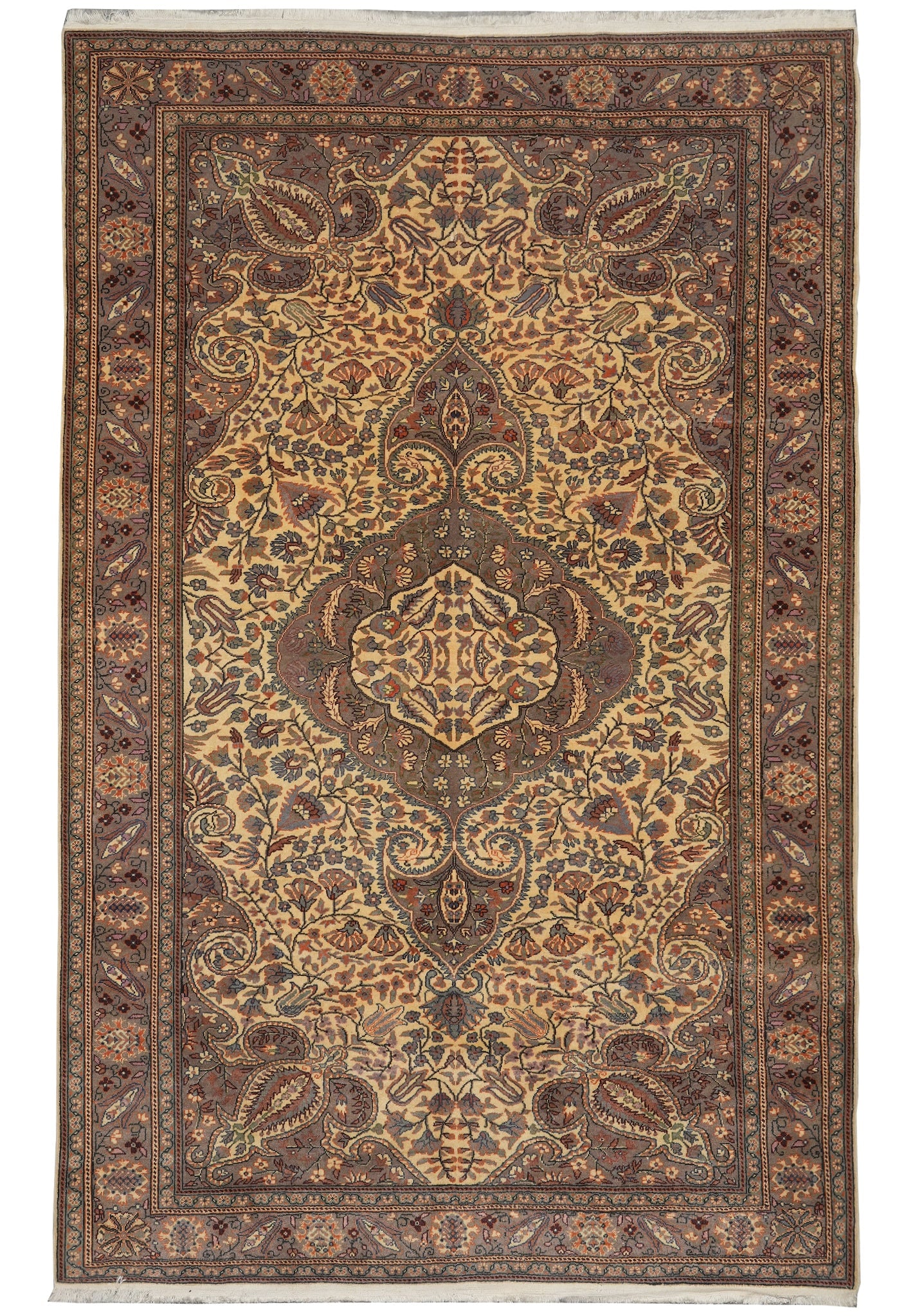 6.5 x 9.7 ft Semi-Antique Turkish Qaisari Hand-Knotted Wool Rug: 6.5 x 9.7 ft Semi-Antique Turkish Qaisari Hand-Knotted Wool Rug Free continental US Shipping This 6.5 x 9.7 foot semi-antique Turkish Qaisari rug exemplifies mid-century Turkish craftsmanship. Hand-kn
