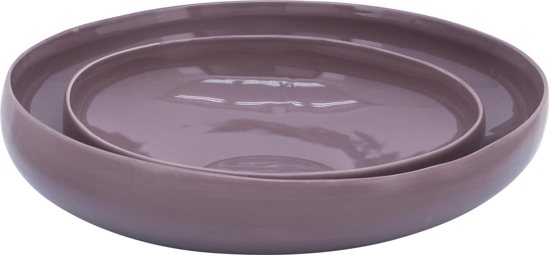 Sagebrook Hand-Painted Glossy Lavender Ceramic Bowl 15x15 (1 of 6)