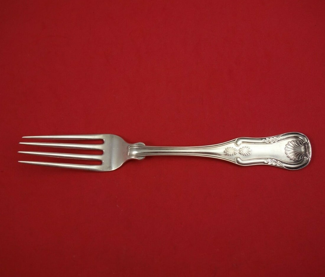 Jones Low & Ball Kings Coin Silver Dinner Fork 8 Inch (1 of 2)
