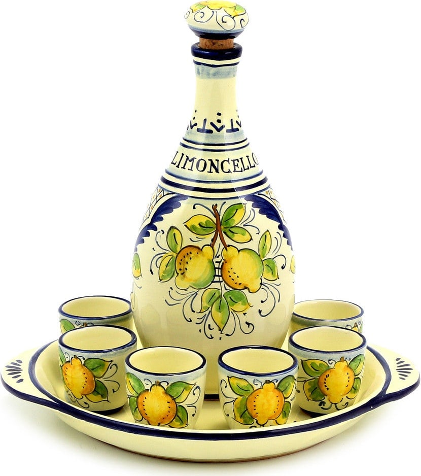 Deruta Style Limoncello Ceramic Set with Blue Trimmings (1 of 4)