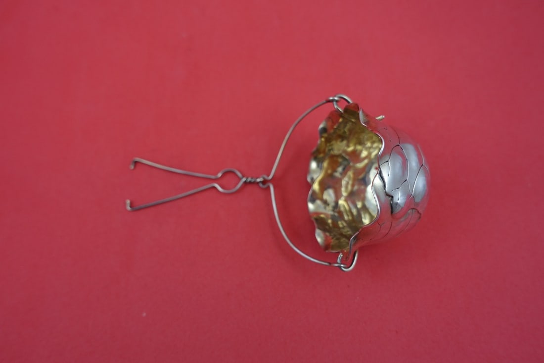 Sterling Silver Tea Strainer French Style Leaf Design by Shiebler 2 1/8 x 1 1/8 in (1 of 2)
