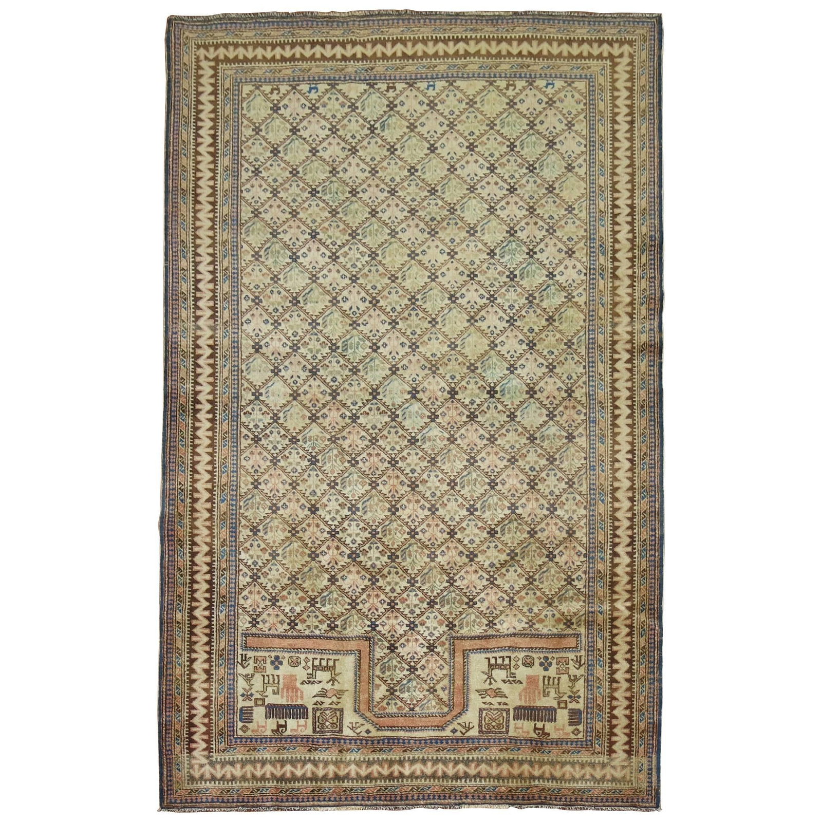 Early 20th Century Caucasus Wool Hand Woven Folk Art Rug: Early 20th Century Caucasus Wool Hand Woven Folk Art Rug This vintage rug was hand-woven in the Caucasus mountains in the early 20th century, around 1930. Crafted from wool, it features a Folk Art sty