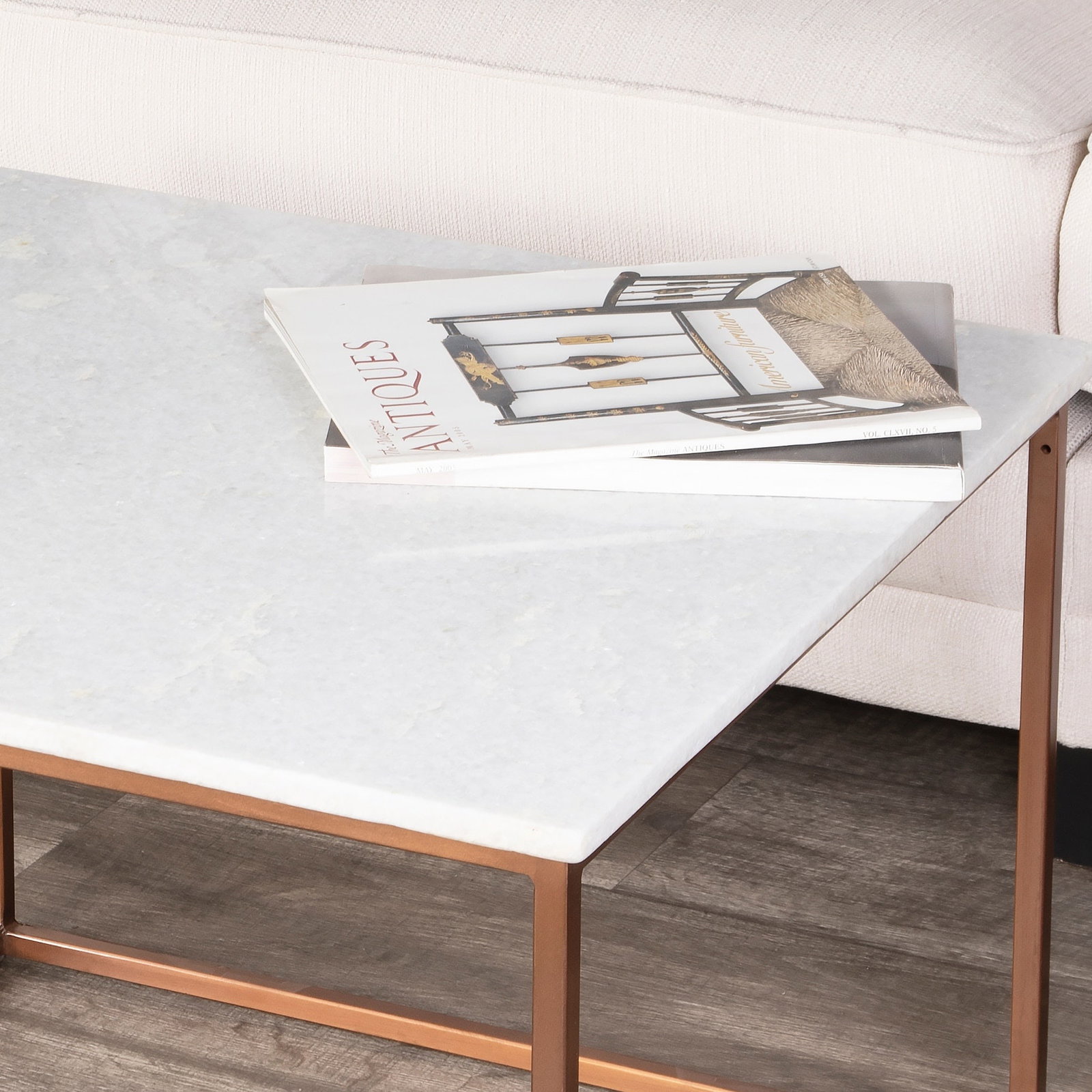 Butler Marble and Bronze Rectangular Coffee Table - 8