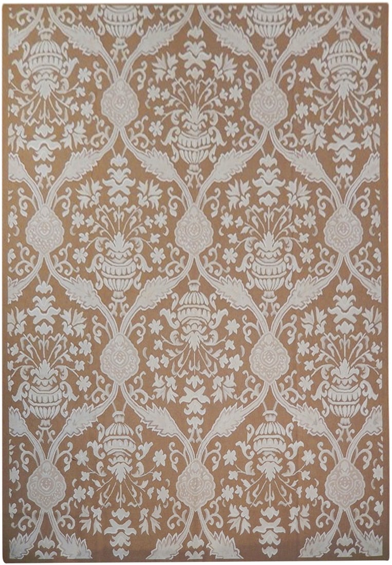 Elegant 9'2 x 12'6 French Flat Aubusson Rug in Rich Brown: Elegant 9'2 x 12'6 French Flat Aubusson Rug in Rich Brown Free continental US Shipping Enhance your living space with this exquisite 9.2 x 12.6 French Flat Aubusson Weave Rug in a rich brown hue.