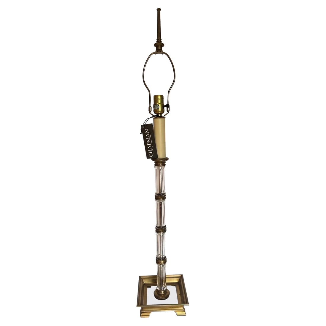 Vintage Chapman Regency Faux Bamboo Brass and Glass Table Lamp (1 of 13)