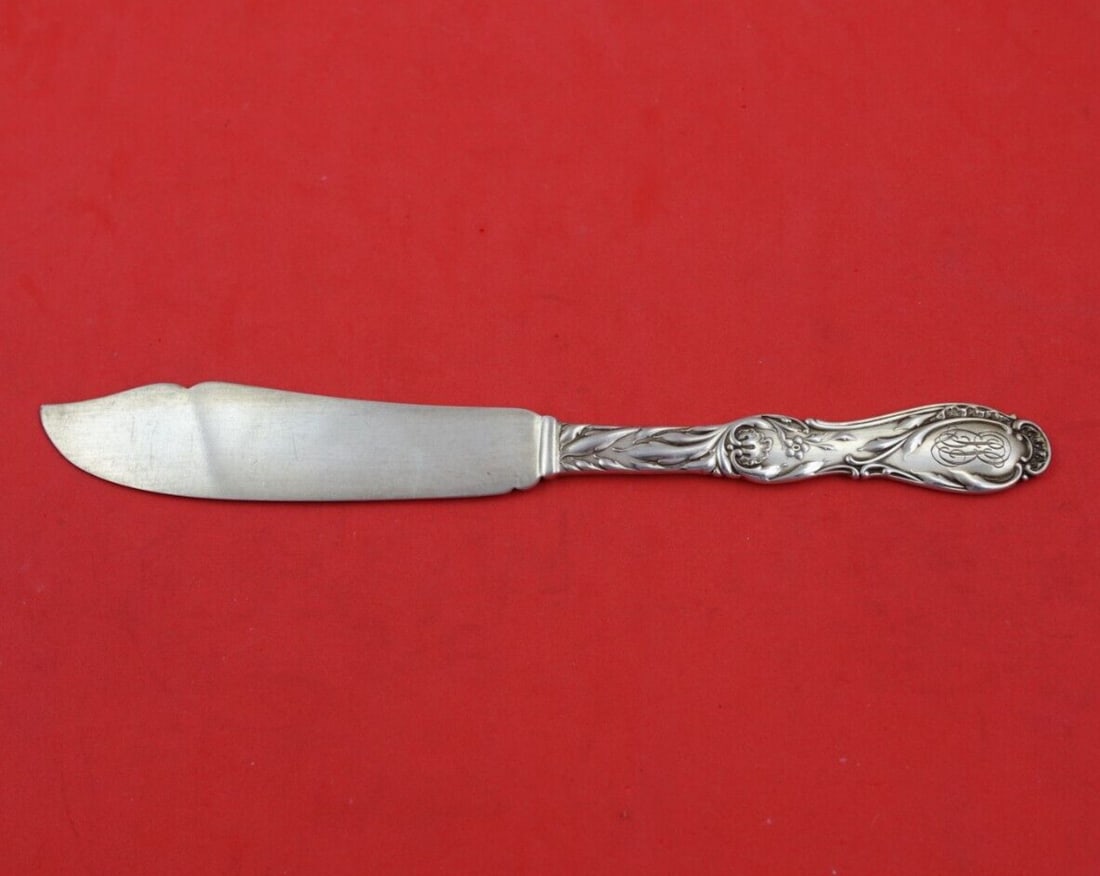 Gorham Rouen Sterling Silver Fish Knife Flat Handle 7 7/8" (1 of 3)