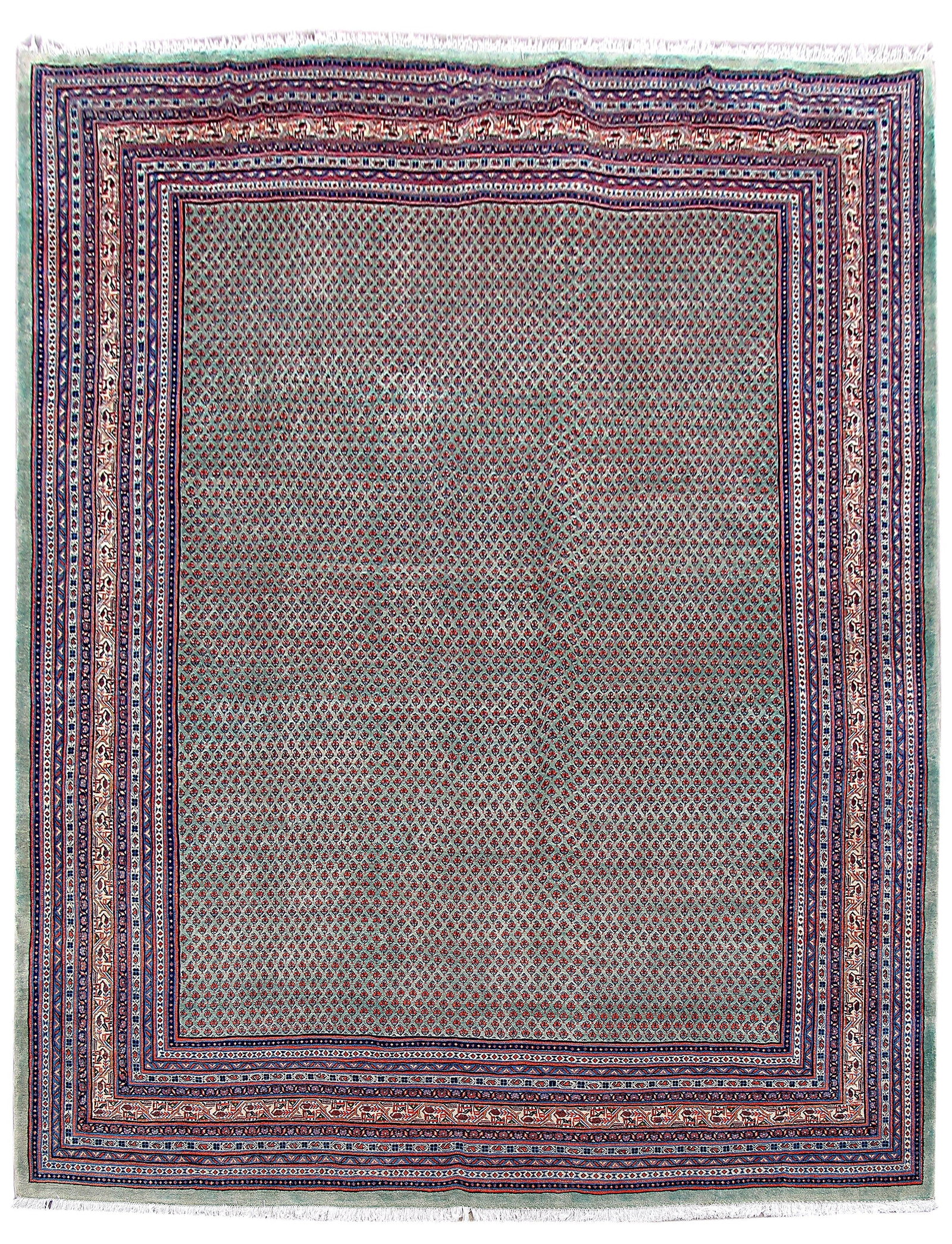 Exquisite 10.5 x 13.7 Persian Saraband Mir Paisley Sarouk Rug: Exquisite 10.5 x 13.7 Persian Saraband Mir Paisley Sarouk Rug Free continental US Shipping Elevate your space with the exquisite 10.5 x 13.7 Persian Saraband Mir Paisley Sarouk Rug, handcrafted by ski
