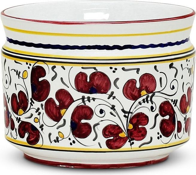 Orvieto Red Rooster Small Cylindrical Ceramic Cachepot Planter (1 of 7)