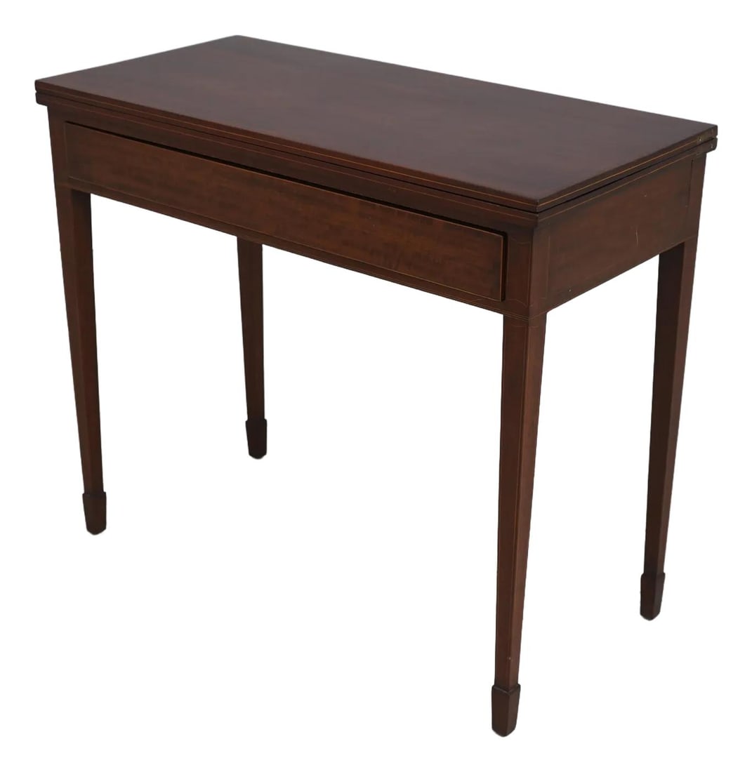19th Century Inlaid Mahogany Flip Top Table C.1790-1820 (1 of 10)