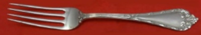 Sterling Silver Dinner Fork 7 5/8 Inch Madame Royale Pattern: Sterling Silver Dinner Fork 7 5/8 Inch Madame Royale Pattern This is a sterling silver dinner fork in the Madame Royale pattern by Durgin. The fork measures 7 5/8 inches and dates from 1850 to 1899. I