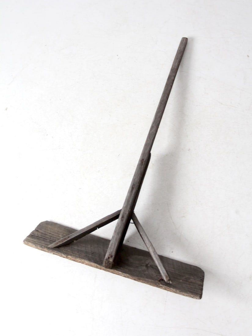 Rustic Antique Primitive Wooden Shovel 49.5" Long Handle (1 of 9)