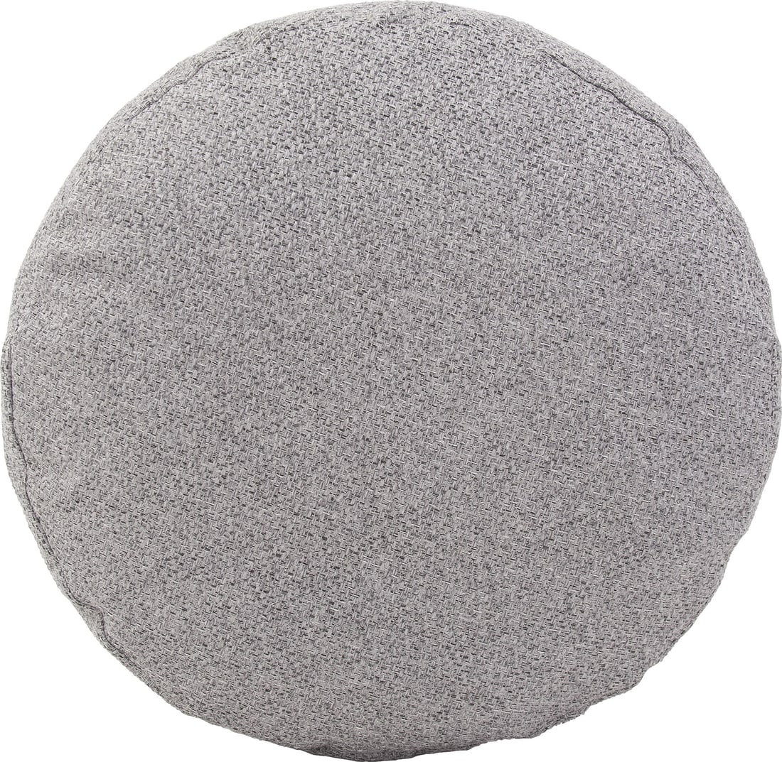 Howard Elliott Gray Round Transitional Foot Pouf with Removable Cover (1 of 7)