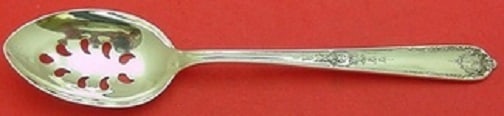Alvin Della Robbia Sterling Silver Pierced Serving Spoon 8 5/8 inches: Alvin Della Robbia Sterling Silver Pierced Serving Spoon 8 5/8 inches This exquisite serving spoon, crafted in the Della Robbia pattern by Alvin, showcases a timeless design that adds elegance to any 
