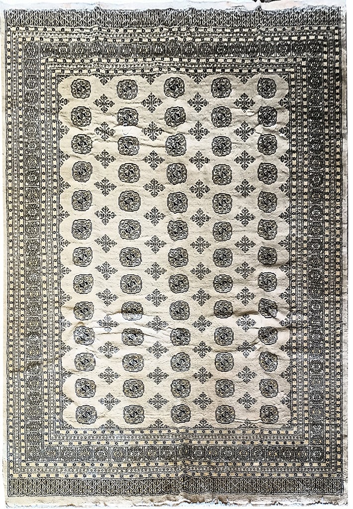 Handmade Bokara Area Rug 8 x 9.4 Beige Wool (1 of 3)