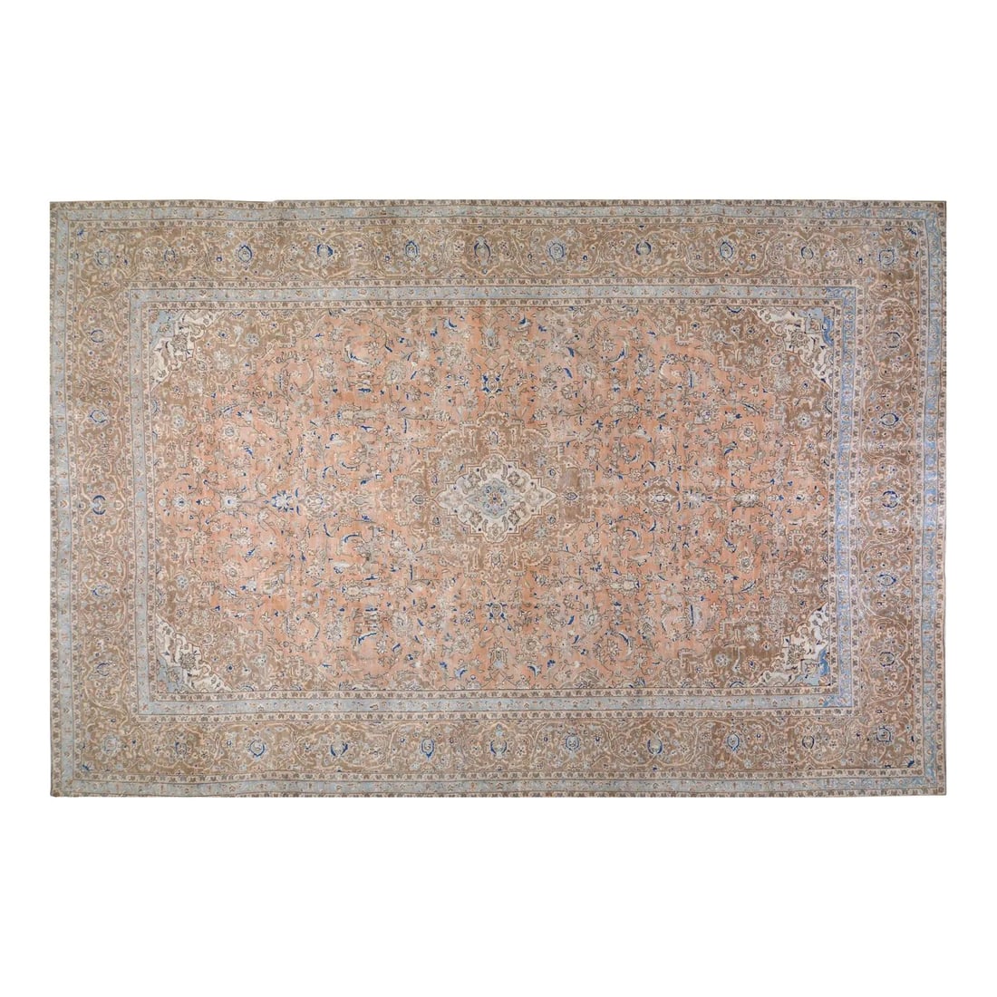 9'8 x 14'4 Terra Cotta Wool Area Rug Hand Knotted Vintage: 9'8 x 14'4 Terra Cotta Wool Area Rug Hand Knotted Vintage This vintage hand-knotted wool rug combines traditional craftsmanship with a modern design sensibility. Meticulously crafted using time-honore