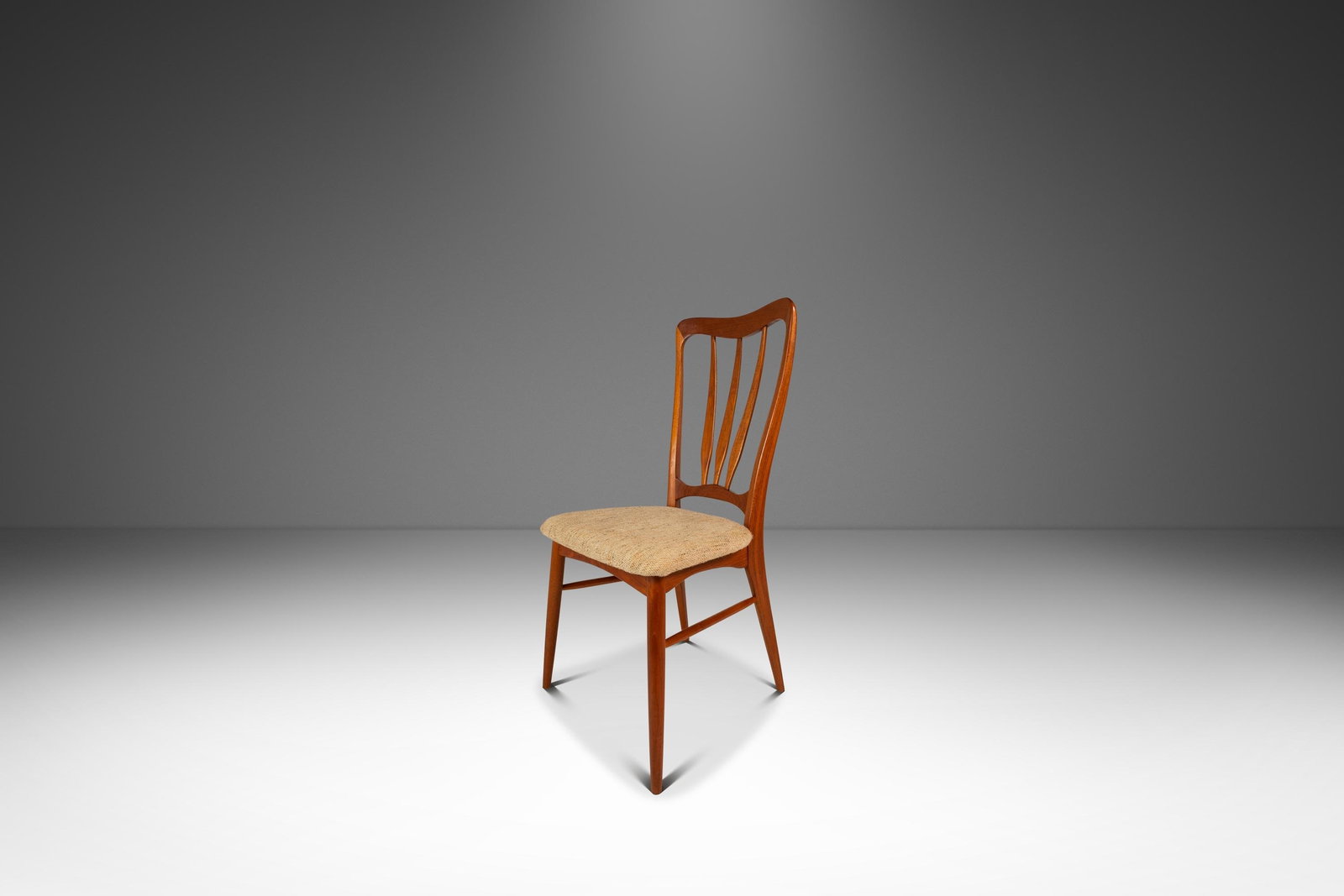 Danish 1960s Teak Ingrid Dining Chair by Niels Koefoed with Original Upholstery: Danish 1960s Teak Ingrid Dining Chair by Niels Koefoed with Original Upholstery This is a single Danish Mid-Century Modern "Ingrid" model dining chair designed by Niels Koefoed and crafted in Denmark 