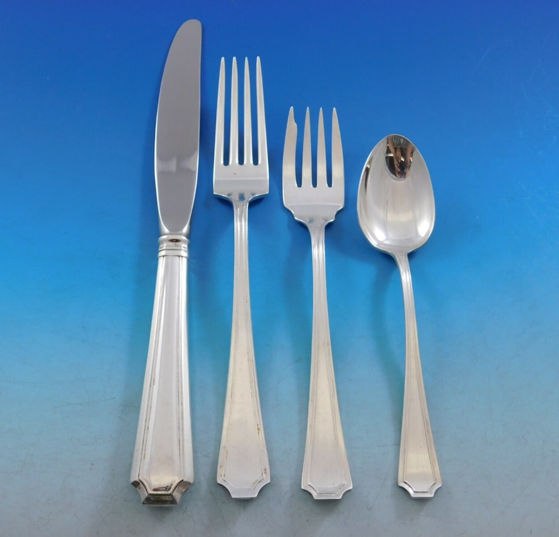 107 Piece Gorham Fairfax Sterling Silver Place Size Flatware Set (1 of 7)