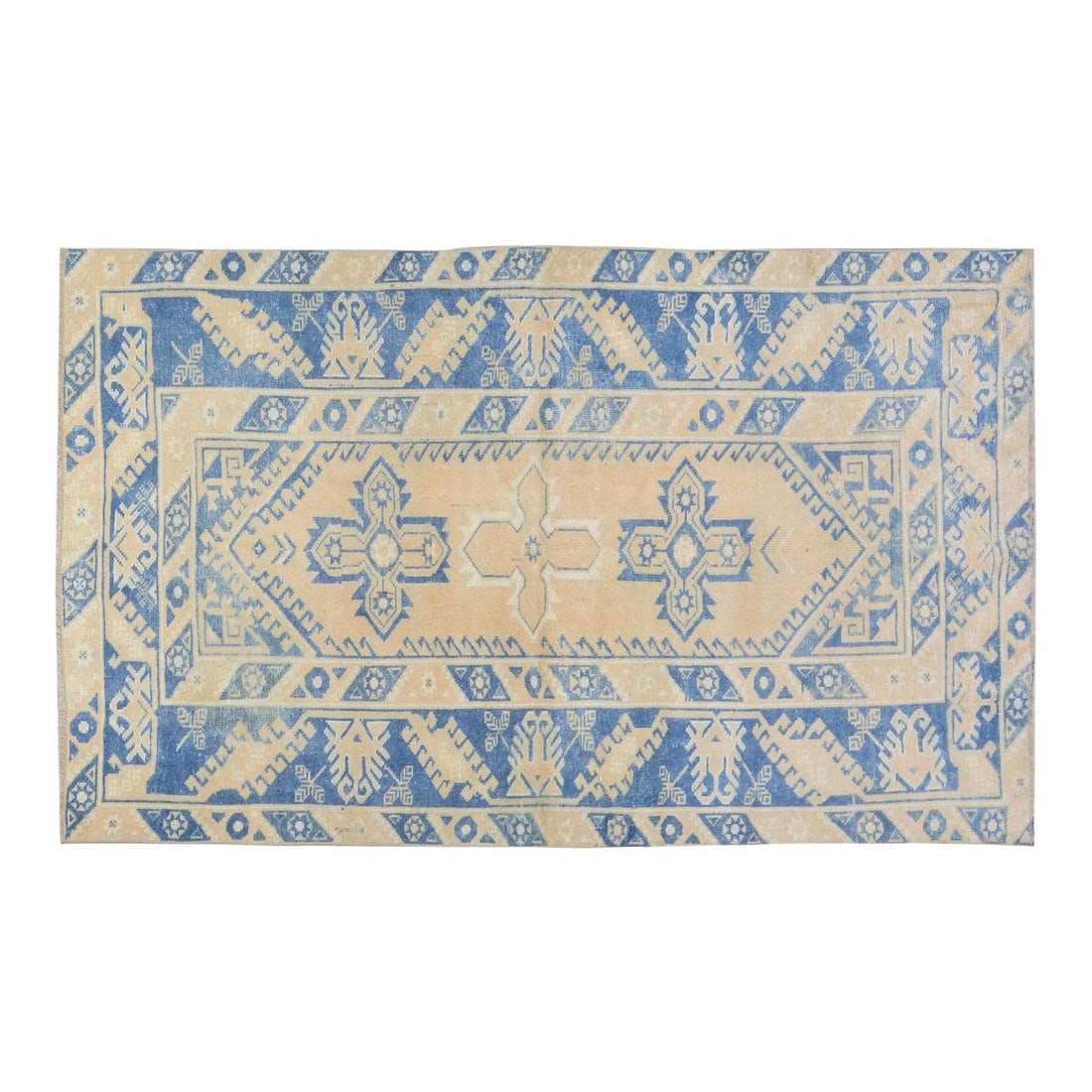 4'x6'3" Anatolian Wool Area Rug Hand Knotted Vintage Turkish Carpet: 4'x6'3" Anatolian Wool Area Rug Hand Knotted Vintage Turkish Carpet This vintage Turkish Anatolian rug is hand-knotted from wool using traditional techniques, blending classic craftsmanship with a mod