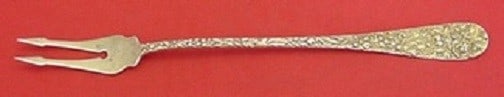 Stieff Rose Sterling Silver 2-Tine Pickle Fork 8 5/8 Inches (1 of 1)
