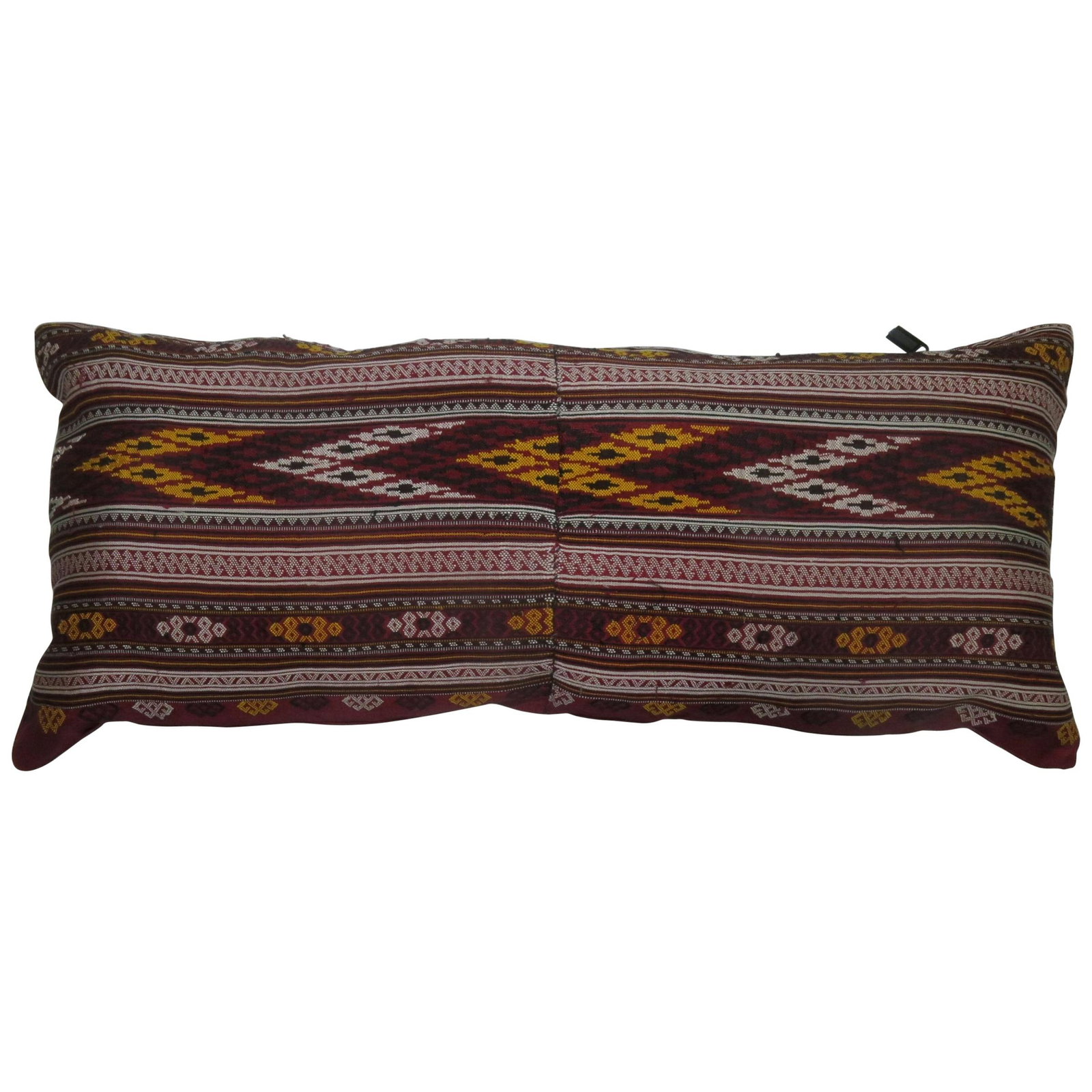 Turkish Textile Bolster Pillow 11 x 24 Chinoiserie Cotton Wool (1 of 4)