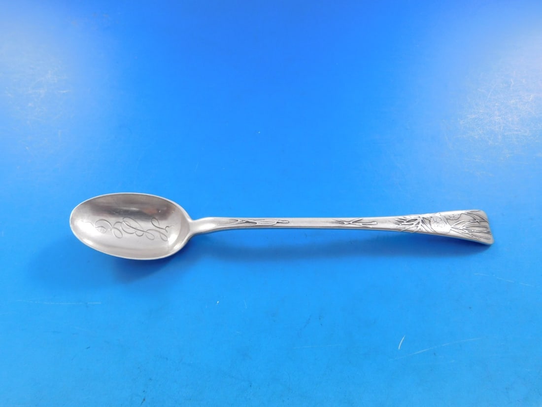 Tiffany Sterling Silver Parfait Spoon 6 Lap Over Edge Floral Motif (1 of 5)